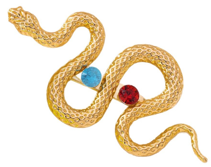 F-B4.1  P2605-038 Brooch Snake 7cm