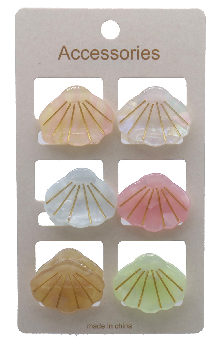 X-O4.1 H1038-014 Hairclaw Set 3cm Shells - 6pcs