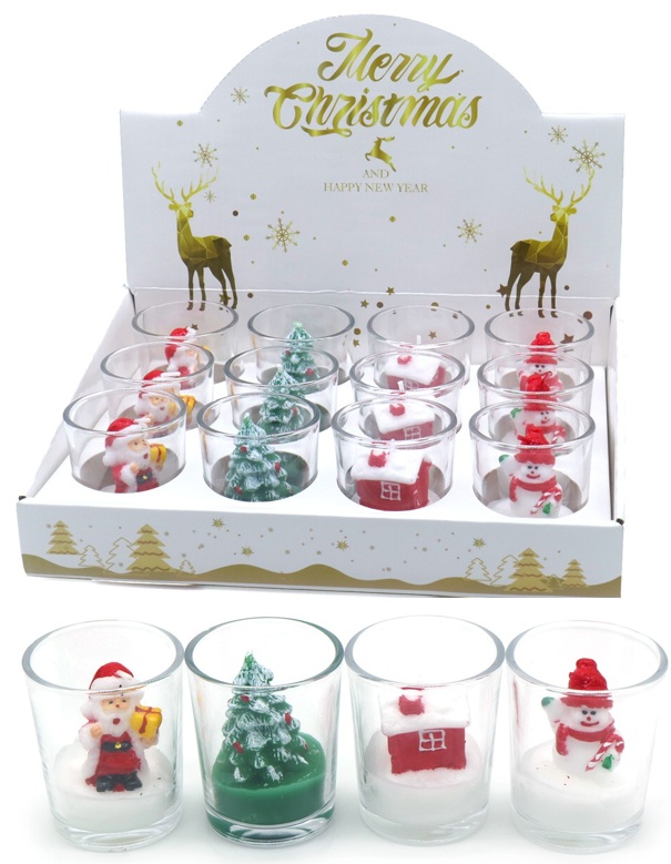 T-F6.2 SC1049-002 Chirstmas Candles in Display - 12pcs