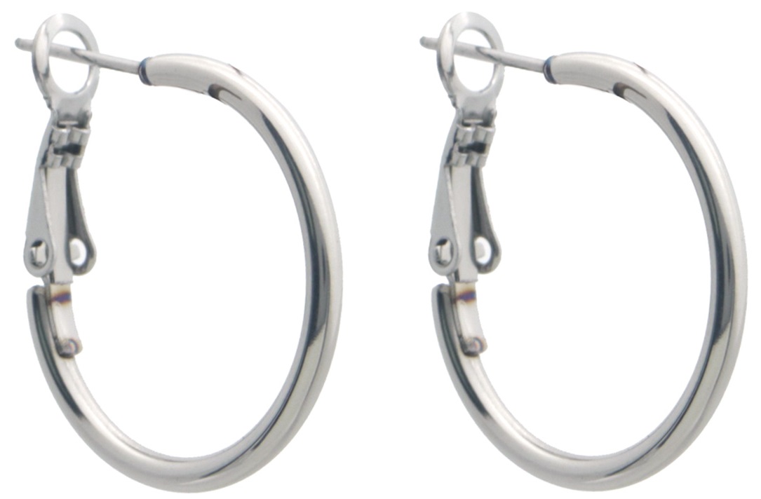 B-E19.1 E926-007S S. Steel Earrings Creoles 25mm