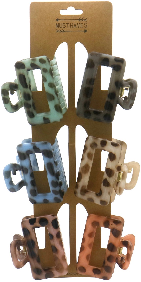 T-M2.2  H1124-005 Hair Claw 6.5cm Leopard - 6pcs