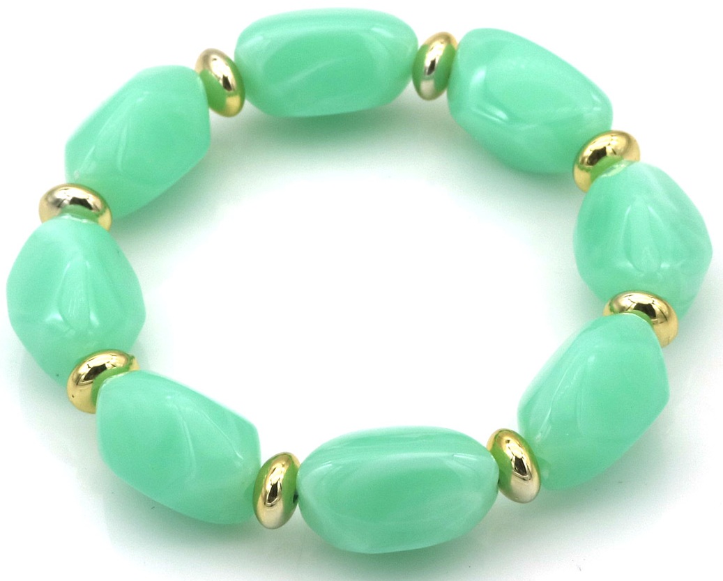 G-B7.5 B004-014-4 Resin Elastic Bracelet Mint
