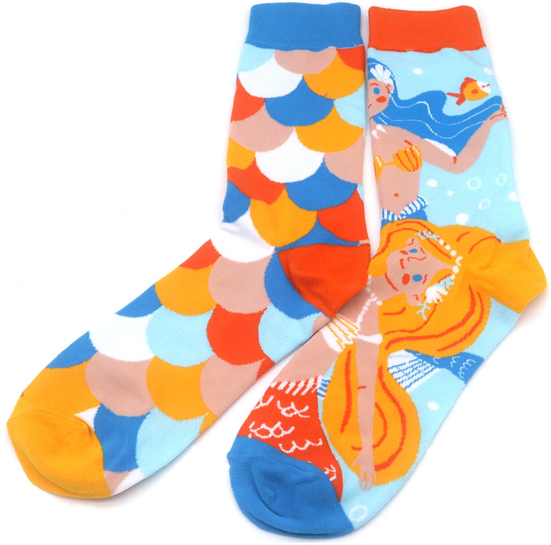 S-I4.1  SOCKS2521-101 Pair of Socks Size 38-45 Mermaid