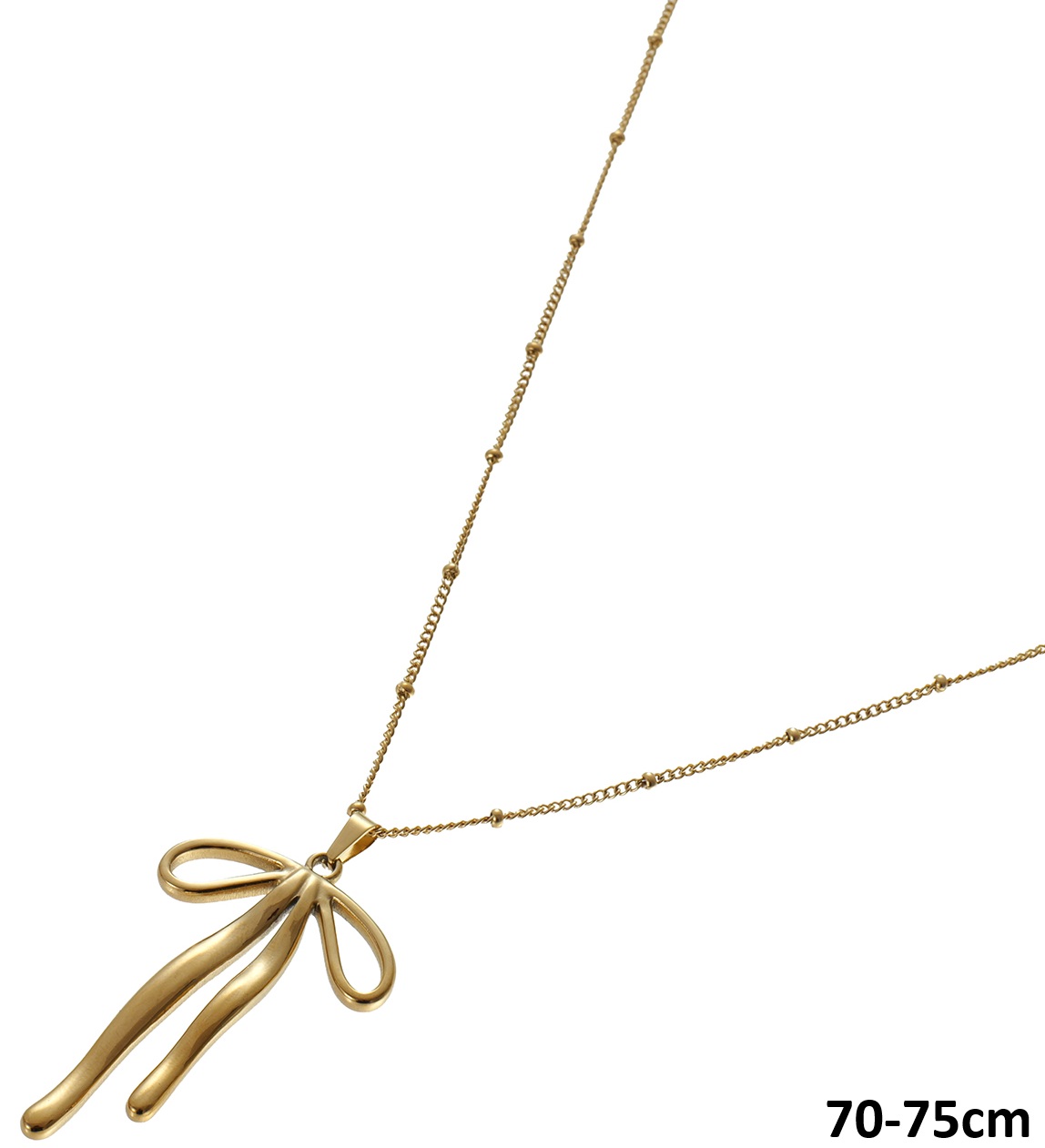 H-B8.3 N2618-032G S. Steel Necklace Bow 70-75cm Long