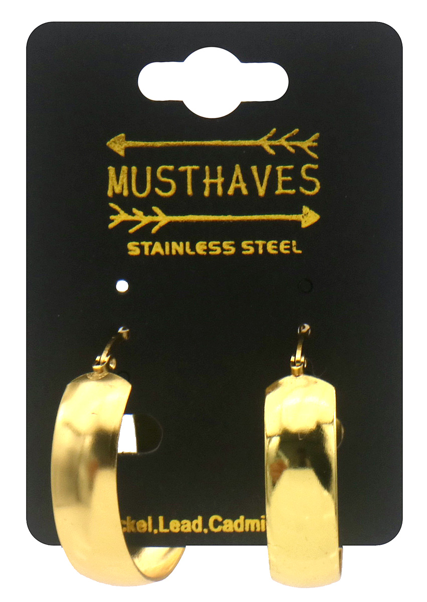 J-A5.3  E2616-006G S. Steel Earrings 30mm