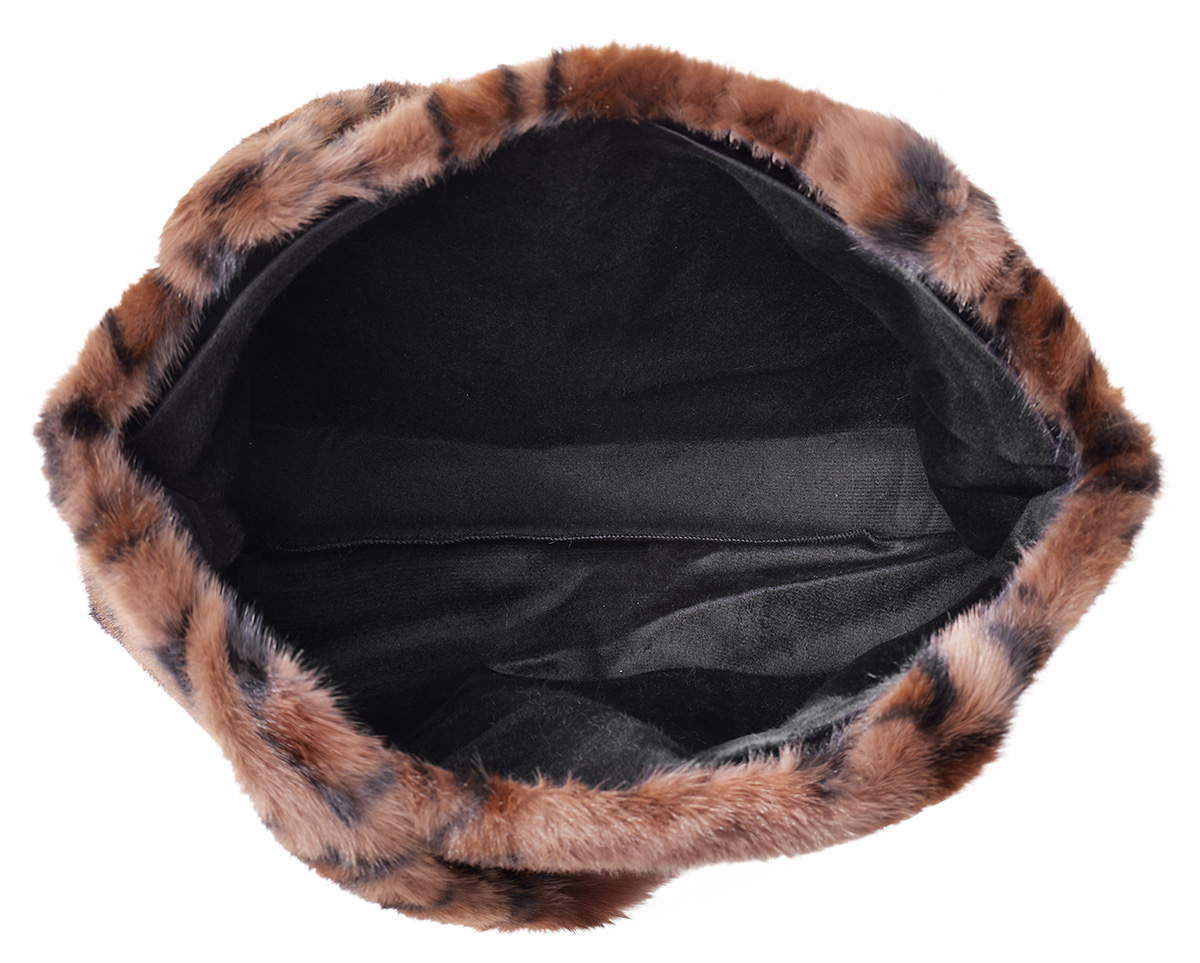 Y-F5.4 BAG1013-002-1 Fluffy Shopper Bag Leopard AMOUR  45x33cm