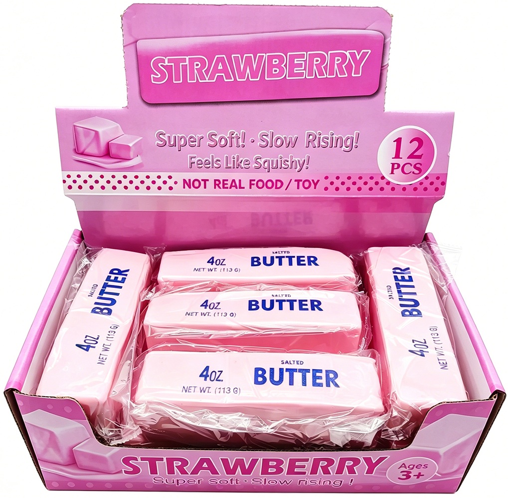 Q-H8.2  TOY019-001-3 Butter Squishy Slow Rising 13cm Strawberry - 12pcs