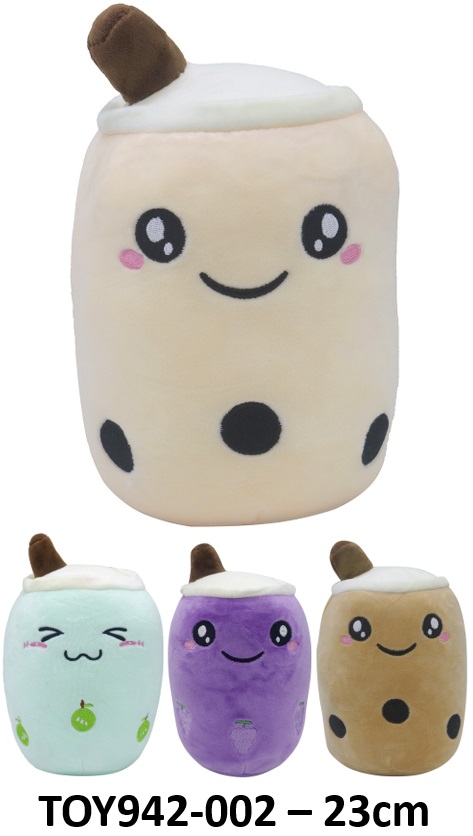 Y-A1.5 TOY942-002 Plush Bubble Tea 23cm -Mixed Colors - 1pc