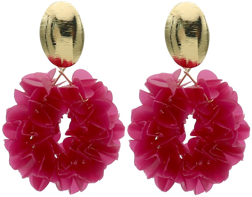 G-A10.1 E2591-141-4 Fashion Earrings Shiny 6.5x4cm Pink