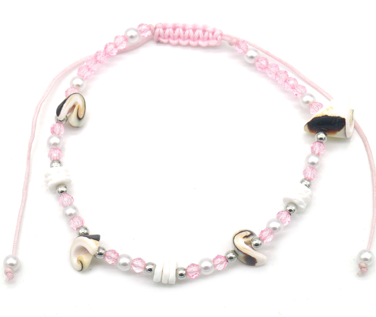 A-A11.1 ANK830-003-2 Anklet beads Pink