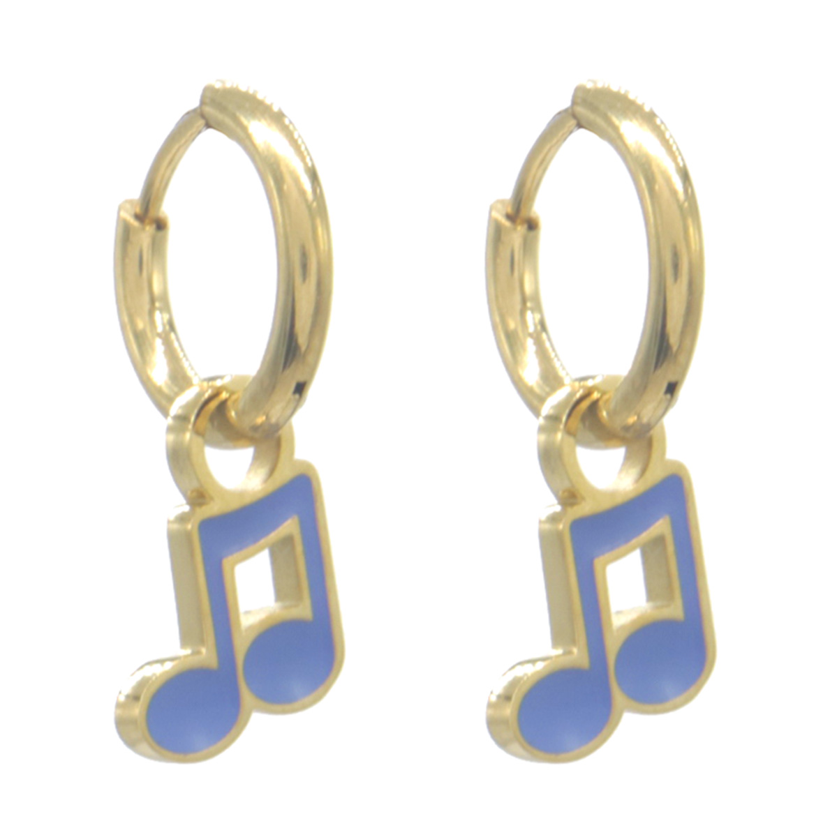 K3-RBE004 S. Steel Earrings Music