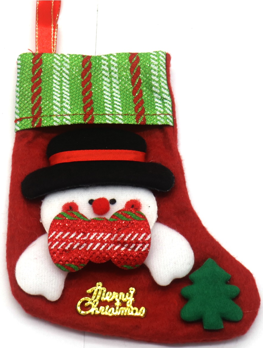 X-J9.2 CG708-002 Christmas Stocking 18cm Snowman