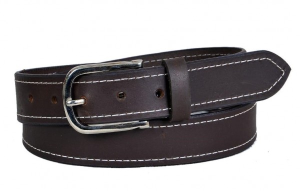 S-J2.3 BELTI-003 Grain Leather Belt Brown 3.5x100cm