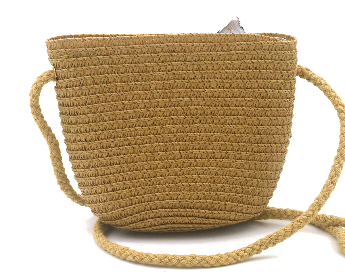 T-N6.1  BAG1120-002-3 Woven Kids Bag Mermaid 12.5x14.5x5.5cm Brown