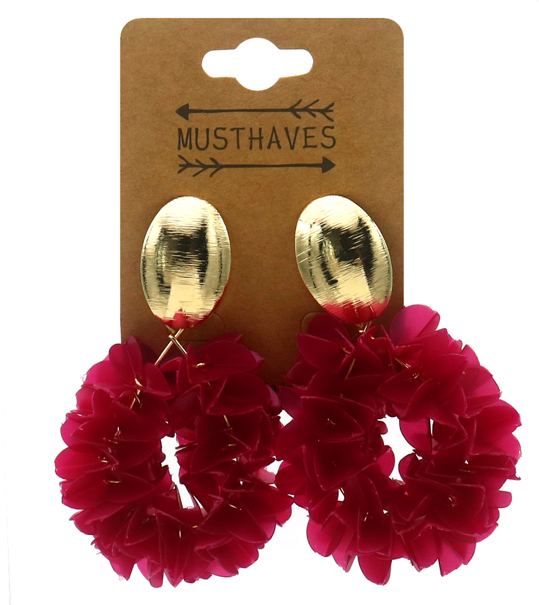 G-A10.1 E2591-141-4 Fashion Earrings Shiny 6.5x4cm Pink