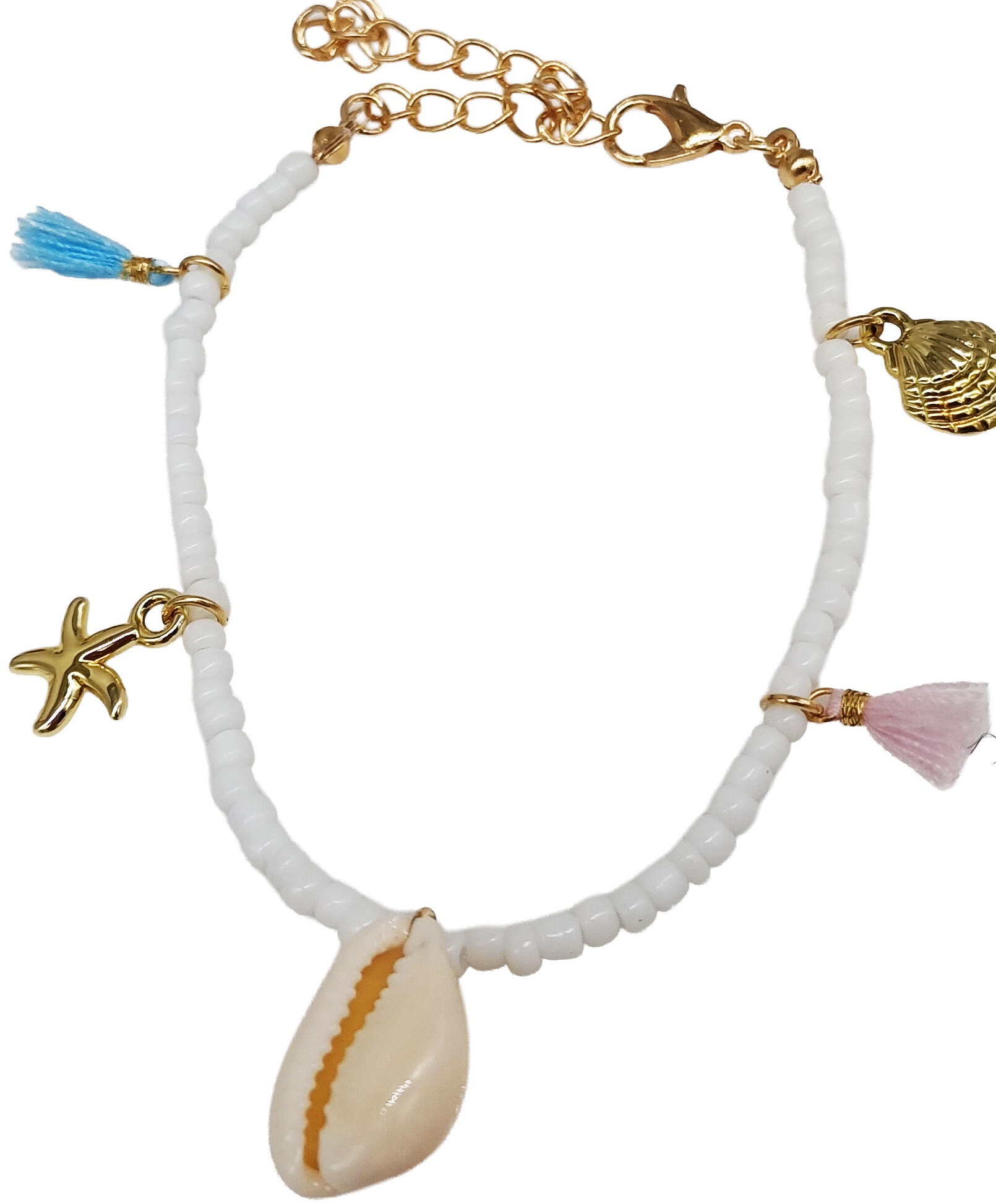E-C3.3 B2670-071-1 Fashion Bracelet - Anklet 17-24cm White