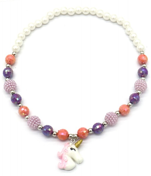 G-B21.1 N001-004 Elastic Kids Necklace Unicorn