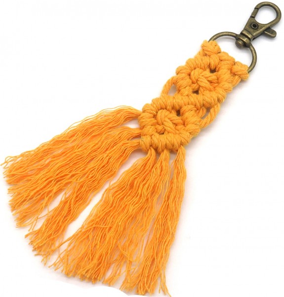 E-D10.2  KY042-001 Keychain Woven Rope 13cm Orange
