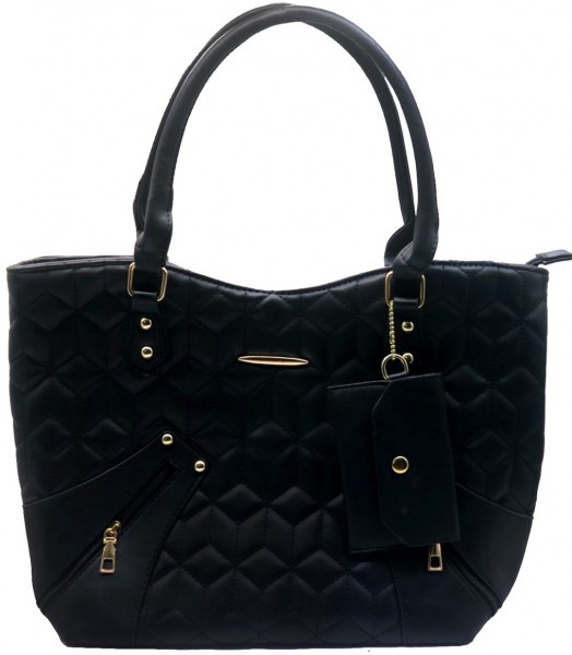 Q-B4.1 BAG732-003 No. 1 PU Bag Checkered 43x29x10cm Black