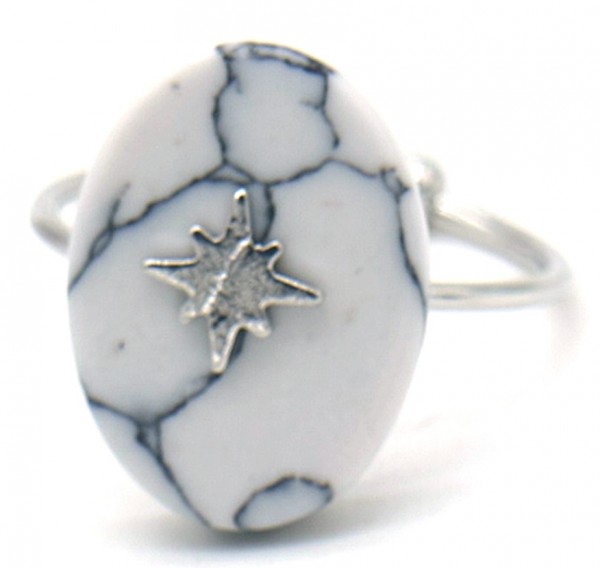 G-E2.3 R532-008S Adjustable Ring Marble with Northern Star Silver