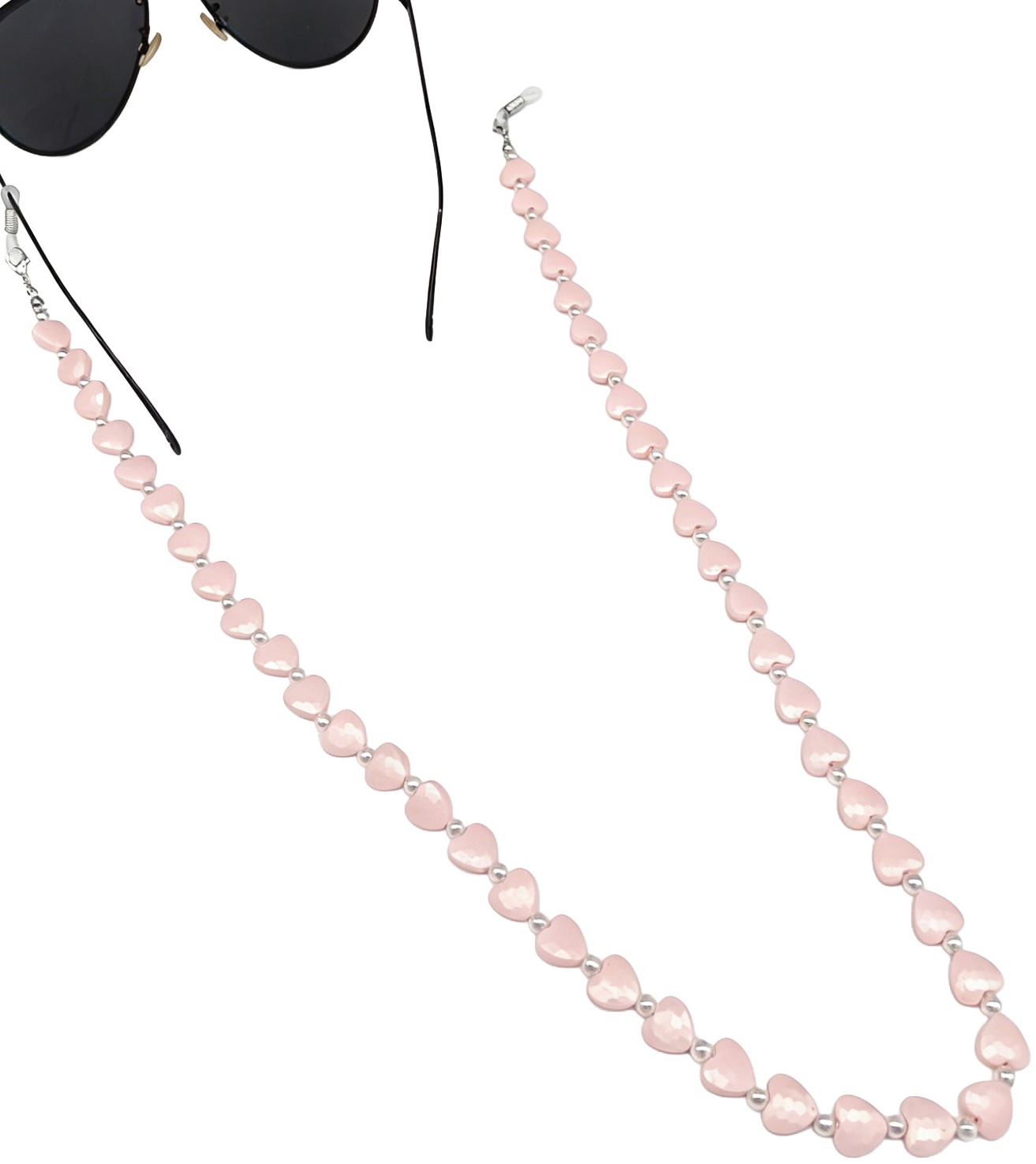 F-A18.1 GL2620-016 Sunglass Chain Hearts Pink