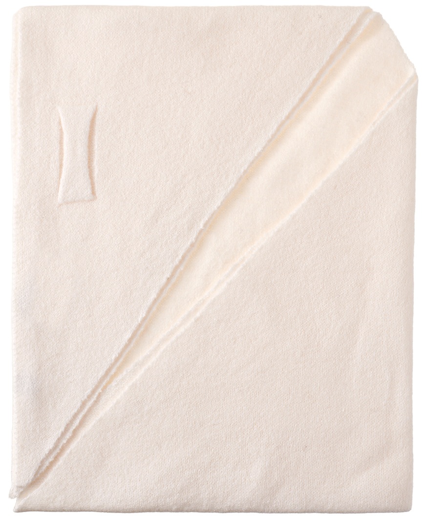 Q-A2.1  SCARF1008-003-8 Triangle Scarf Wool-Viscose 180x75cm White