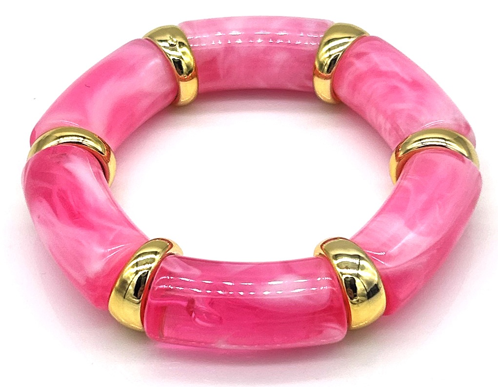B-C22.1 B1135-001-1 Acrylic Bracelet Pink