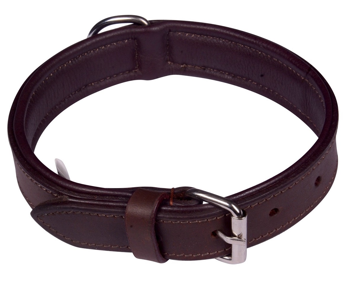 H-B9.3 MTDC-006 Leather Dog Collar Brown XXS 39x2cm