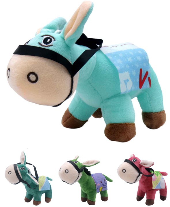 T-K2.2 T836-046 Plush Donkey 20cm - Mixed Colors - 1pc