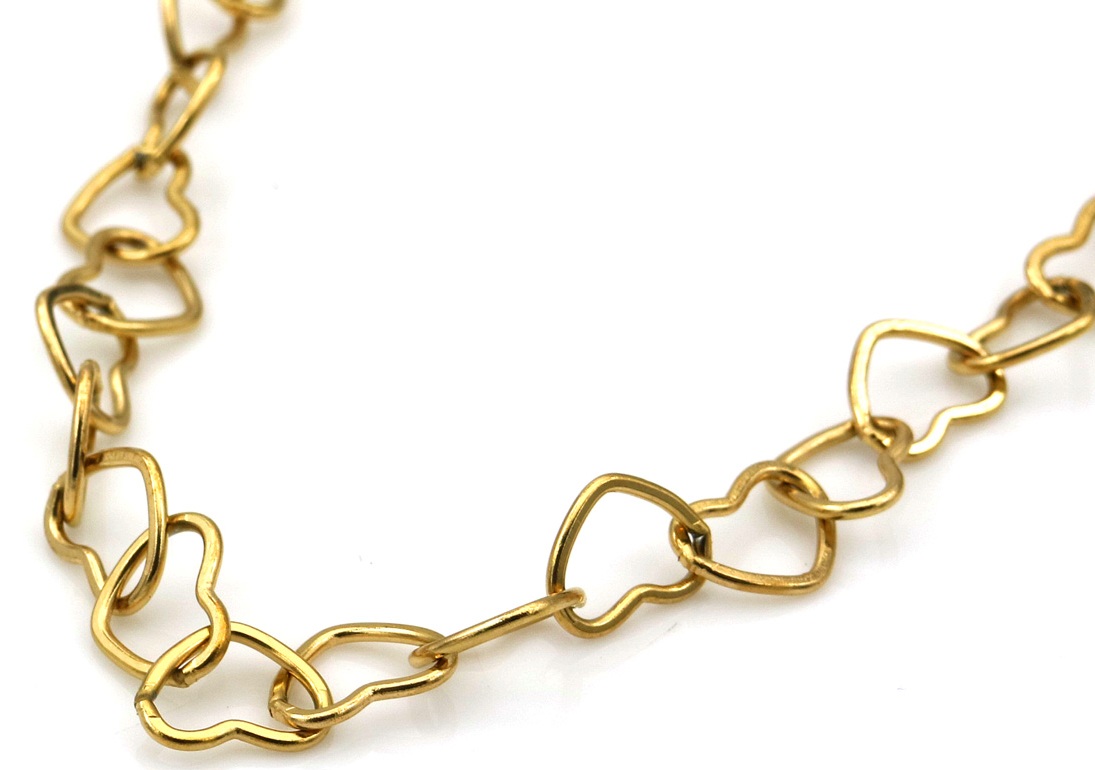 I-B3.2 N25106-051G S. Steel Necklace Hearts 40-45cm