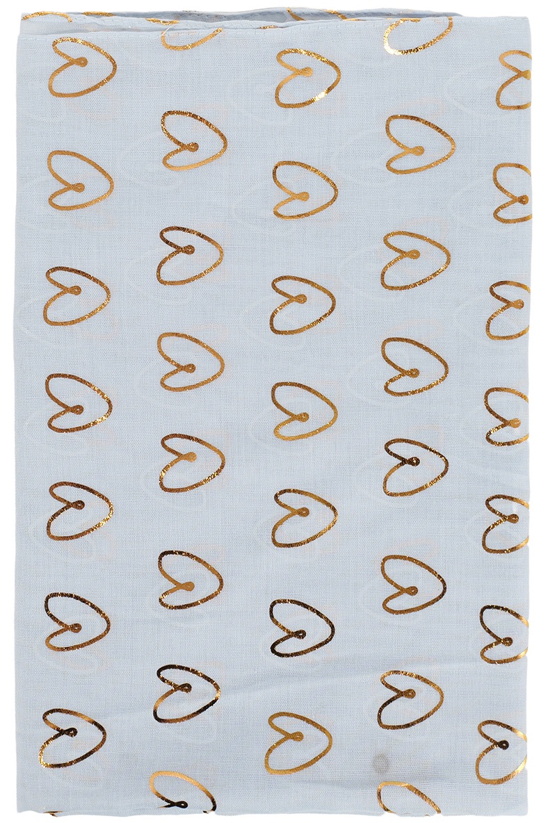 X-L9.2  SCARF1110-001-3 Summer Scarf Hearts 180x70cm Blue