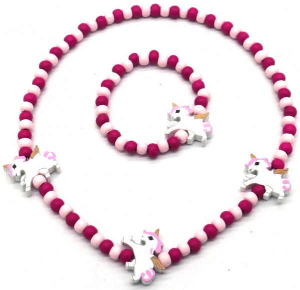 S-D2.4 NB622-004 Kids Jewelry Set Wood Unicorns