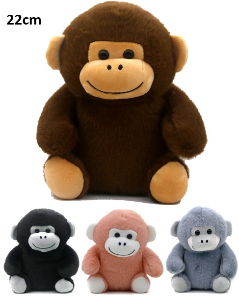 Y-B4.2 TOY2597-030 Sof Plush Monkey 22cm - Mixed Colors - 1pc