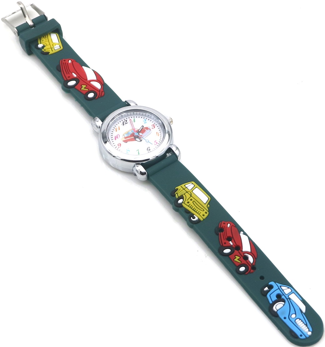 A-D21.3  W002-043-2 Quartz Watch for Kids - Cars Green