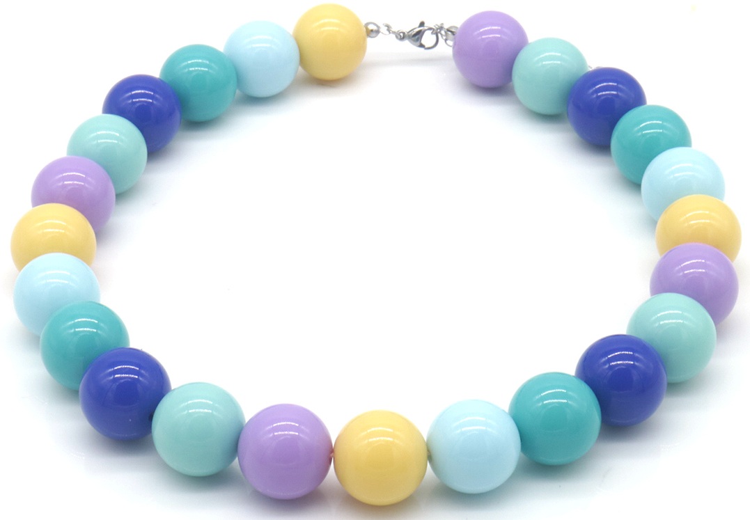 E-A25.1 N2582-001-2 Necklace Multi Color 18mm Beads 40 - 45cm