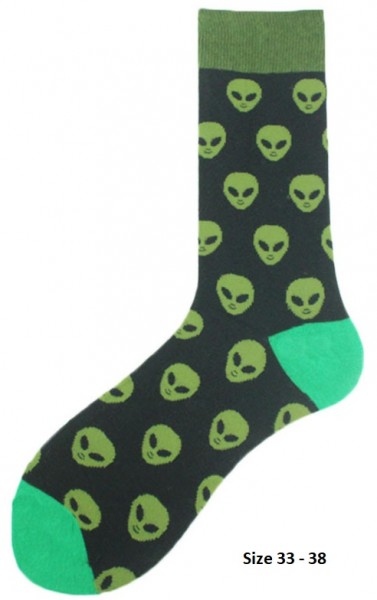 X-F7.1  SOK11 Socks Aliens Size 33 - 38 For Kids