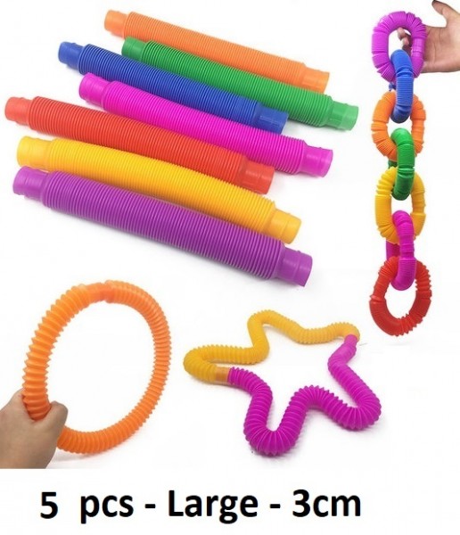 Z-E2.1 T2130-007 Wacky Tube Large 3cm - Mixed Colors - 5pcs Z-E2.1 T2130-007 Wacky Tube Large 3cm - Mixed Colors - 5pcs