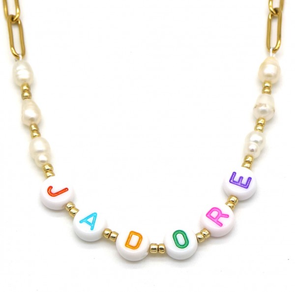 H-D11.1 N2126-021G S. Steel Necklace JADORE Gold