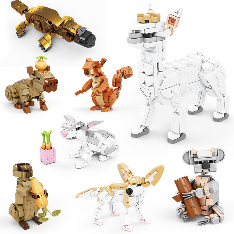 Q-M7.2 TOY2581-024 Building Blocks Animal World in Display - 8pcs