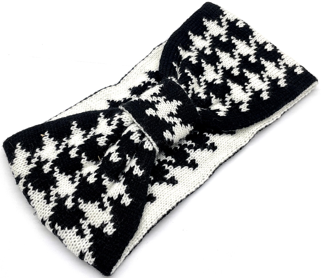 T-H5.1 H401-079 Winter Head Band checkered Black T-H5.1 H401-079 Winter Head Band checkered Black