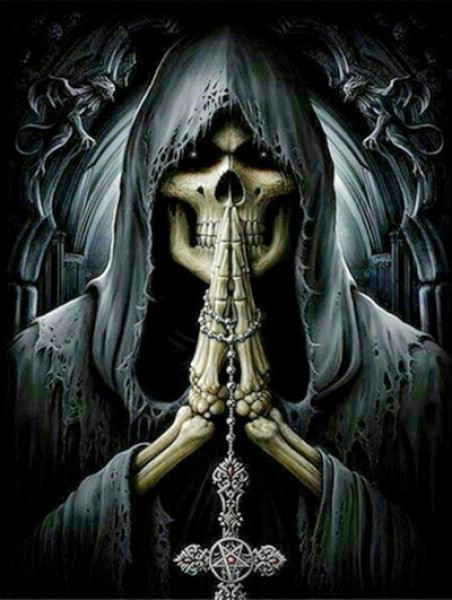 Q-H1.1 DP2280252  Diamond Painting Reaper 50x40cm - Square S