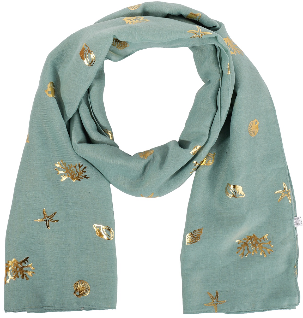 X-M8.2 SCARF1110-002-6 Summer Scarf Shells 180x70cm Green