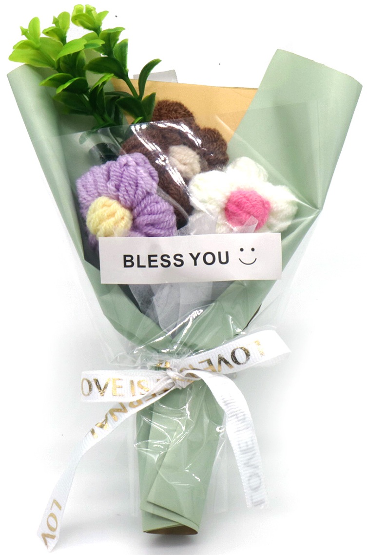 K-F7.2 GC2580-001-1 Knitted Flowers 15cm