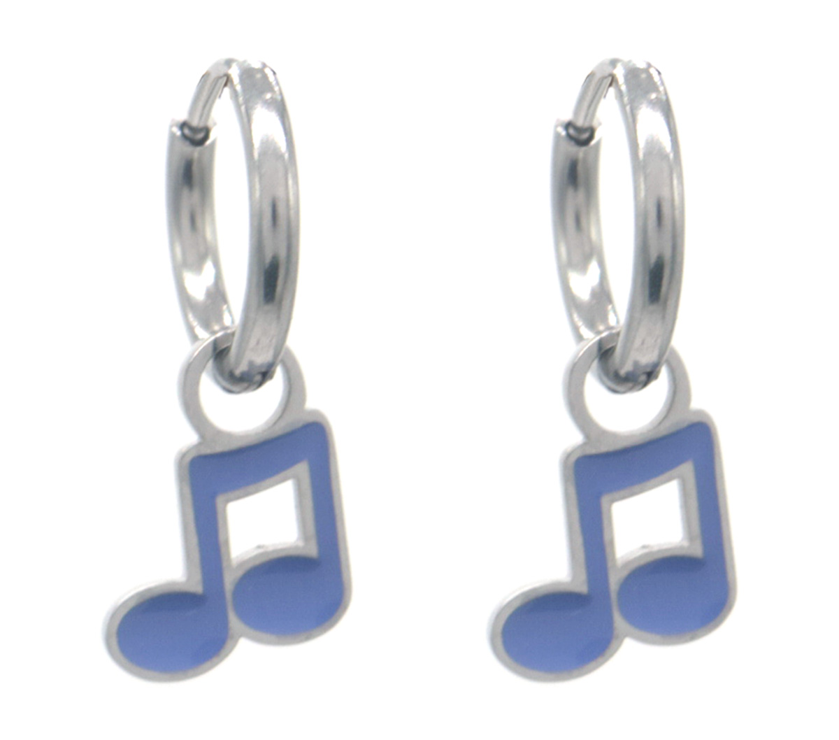 K3-RBE003 S. Steel Earrings Music
