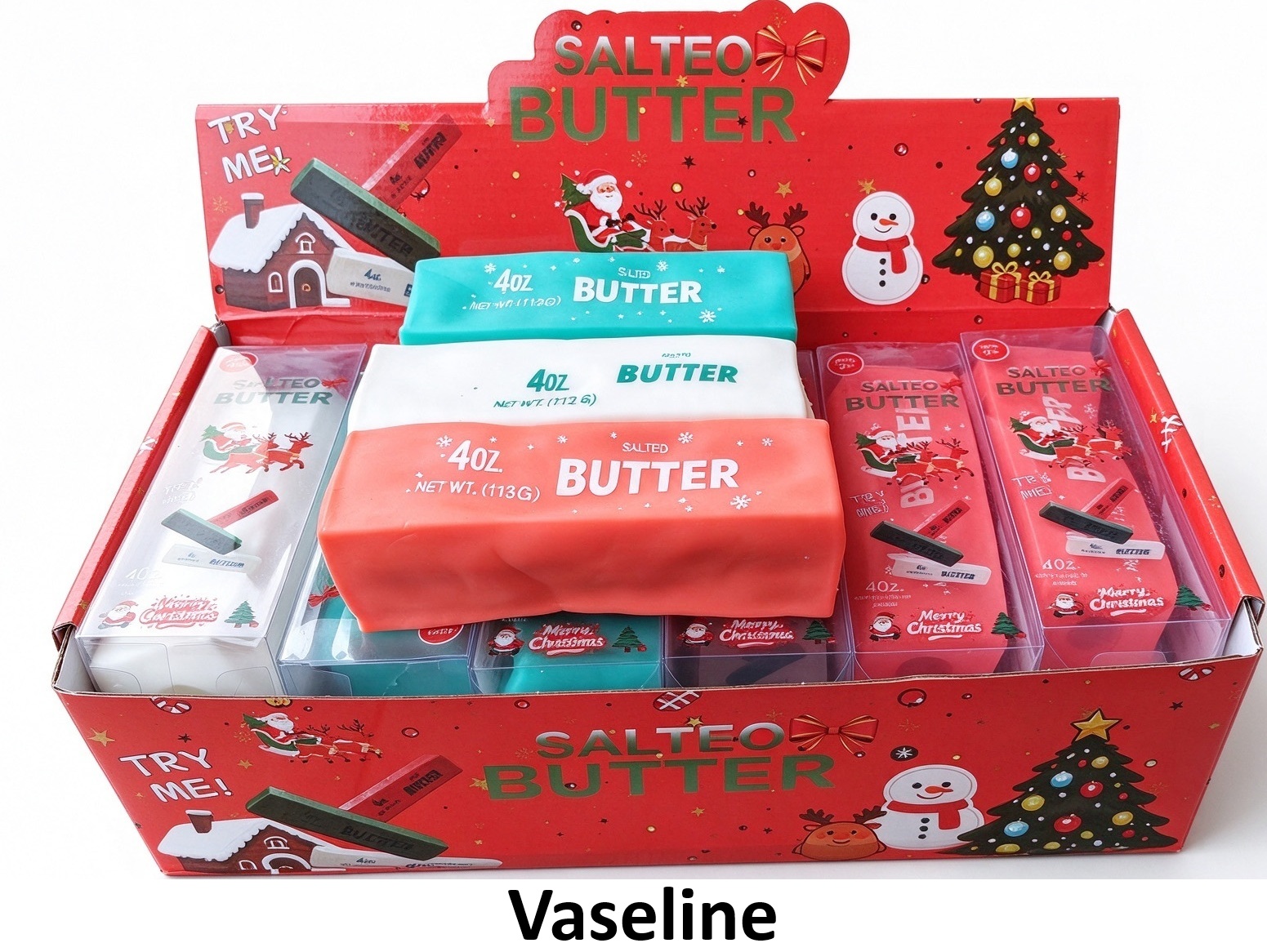 Q-P8.1 TOY2610-372 Squishy Vaseline Butter 13ch Christmas - 12pcs