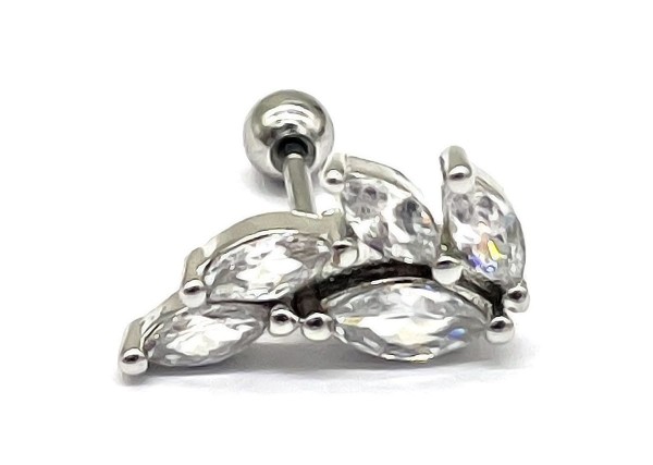 D-F7.4 E620-017S S. Steel 316L CZ Ear Piercing 12mm D-F7.4 E620-017S S. Steel 316L CZ Ear Piercing 12mm
