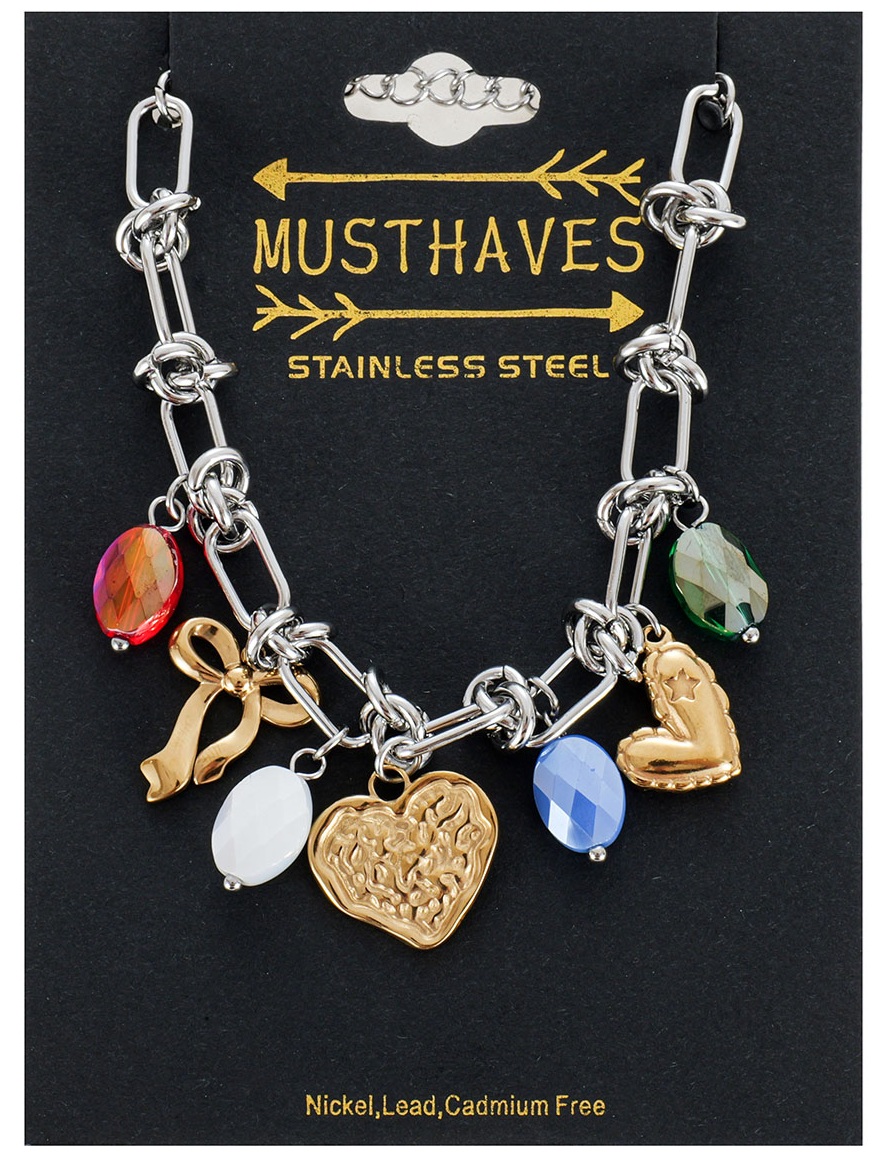 D-C10.2 B1160-029G S. Steel Bracelet Charms 16-21cm