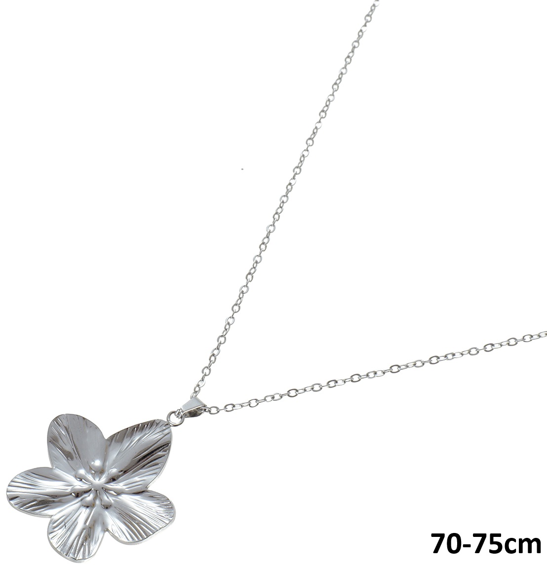 H-D4.1 N2618-043S S. Steel Necklace Flower 70-75cm Long