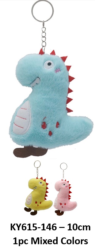L-D8.1 KY615-146 Plush Keychain Dino 10cm - Mixed Colors - 1pc L-D8.1 KY615-146 Plush Keychain Dino 10cm - Mixed Colors - 1pc