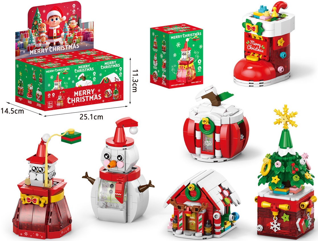 Z-F5.1 TOY8920 Building Block Set with Sound and Light Christmas - 6pcs